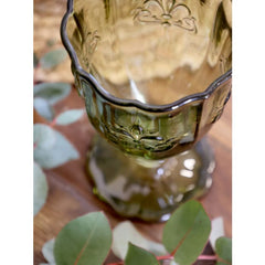 Saint-Émilion Glas m. mønster 10,5x8,5 cm oliven