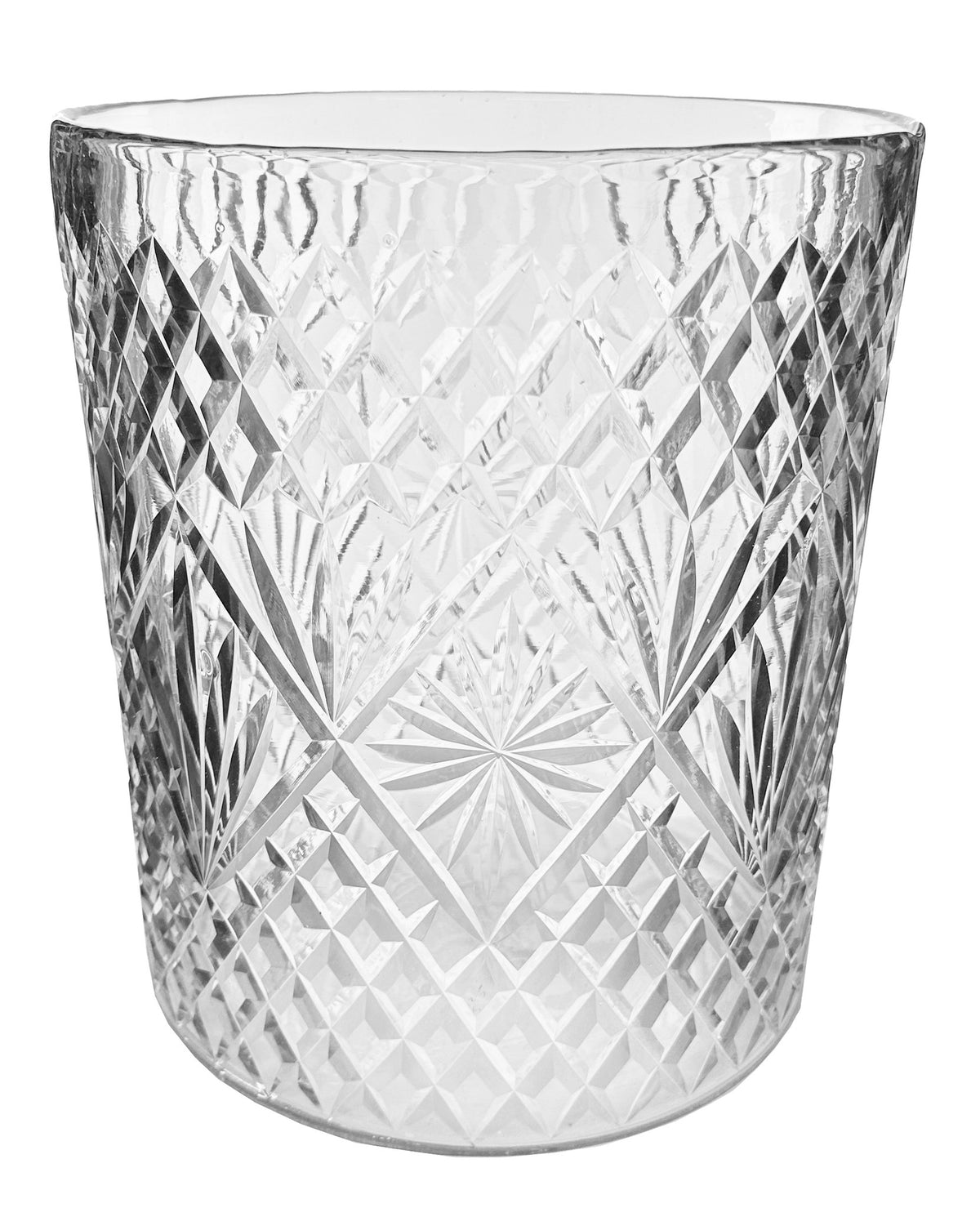 Glas Cylinder Diamond Flower Cut, Ø25 x H30 cm by ShiShi