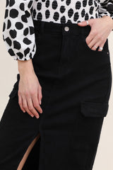 Denim cargonederdel med lommer by Krone 1