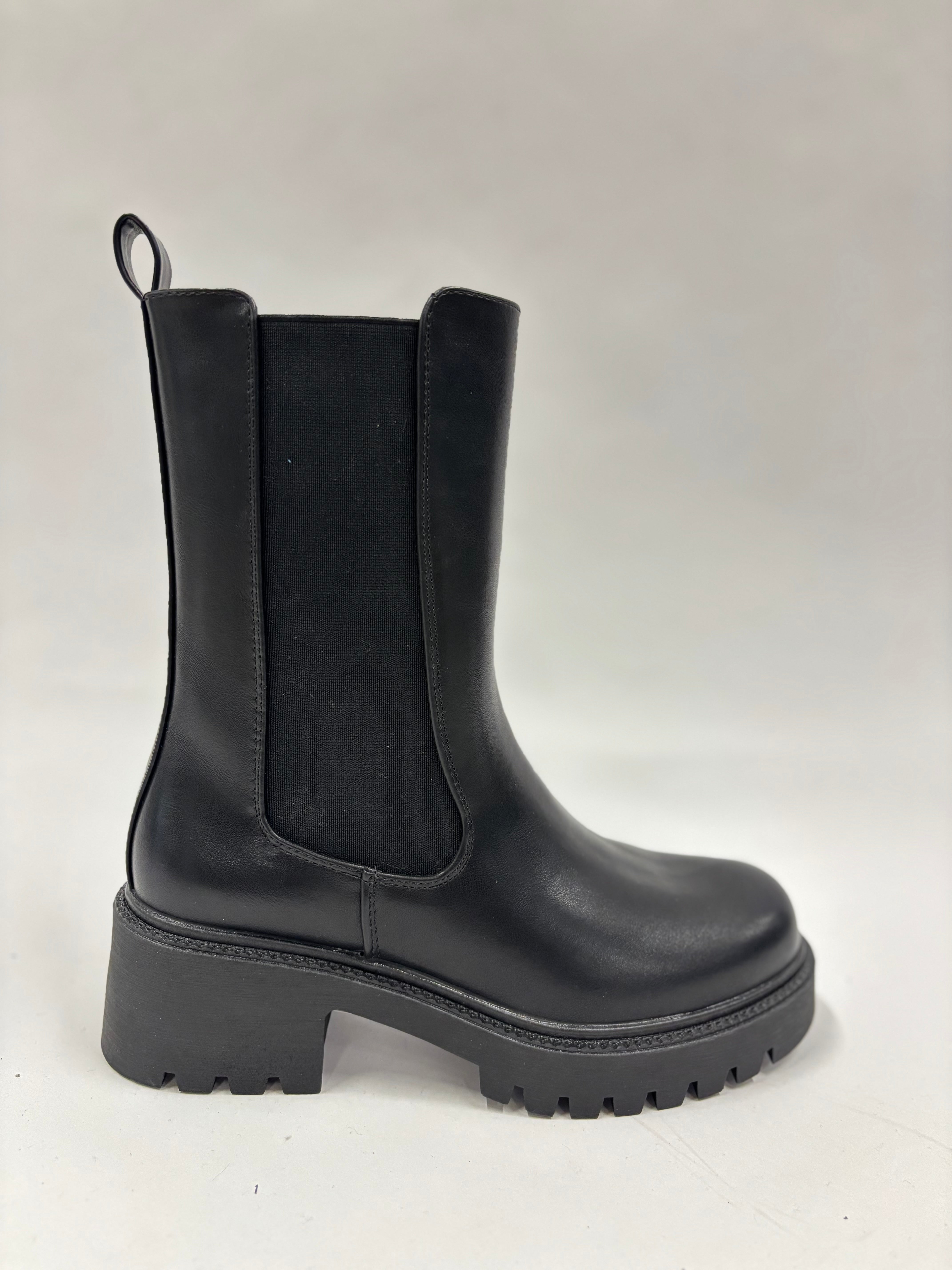 Sort chunky støvle med elastik