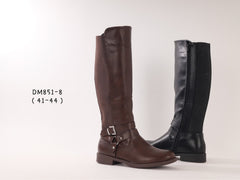 Knælange støvler med spænde sort - Store størrelser by Krone 1