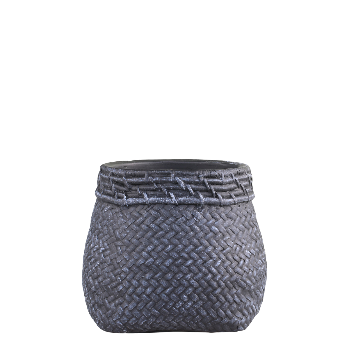 Corte Planter med fletmønster 15,5x17 cm antik kul