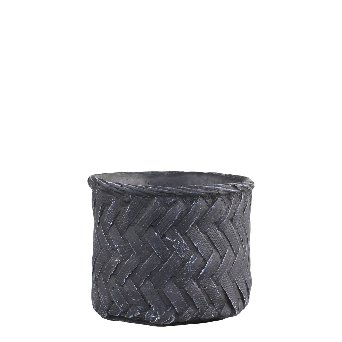 Corte Planter med fletmønster – 11,5x13,5 cm antik kul