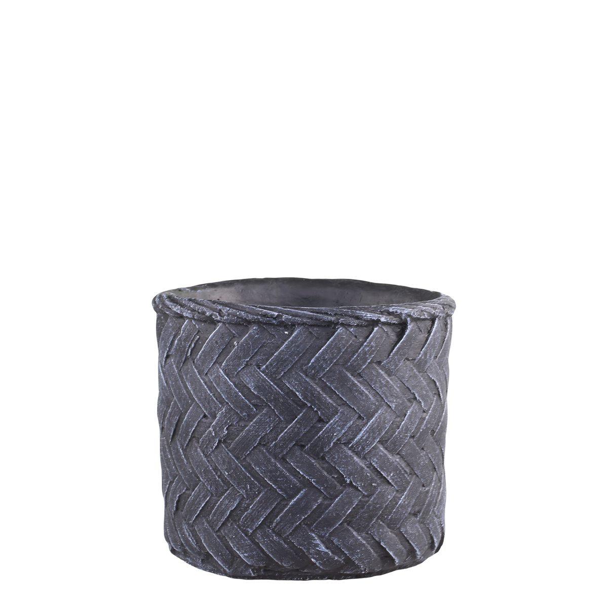 Corte Planter m. flettet mønster 15x16,5 cm Antique Coal