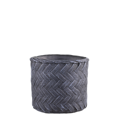 Corte Planter m. flettet mønster 15x16,5 cm Antique Coal