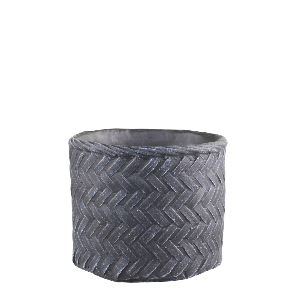 Corte Planter med fletmønster 17,5x20 cm Antik kul