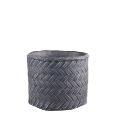 Corte Planter med fletmønster 17,5x20 cm Antik kul