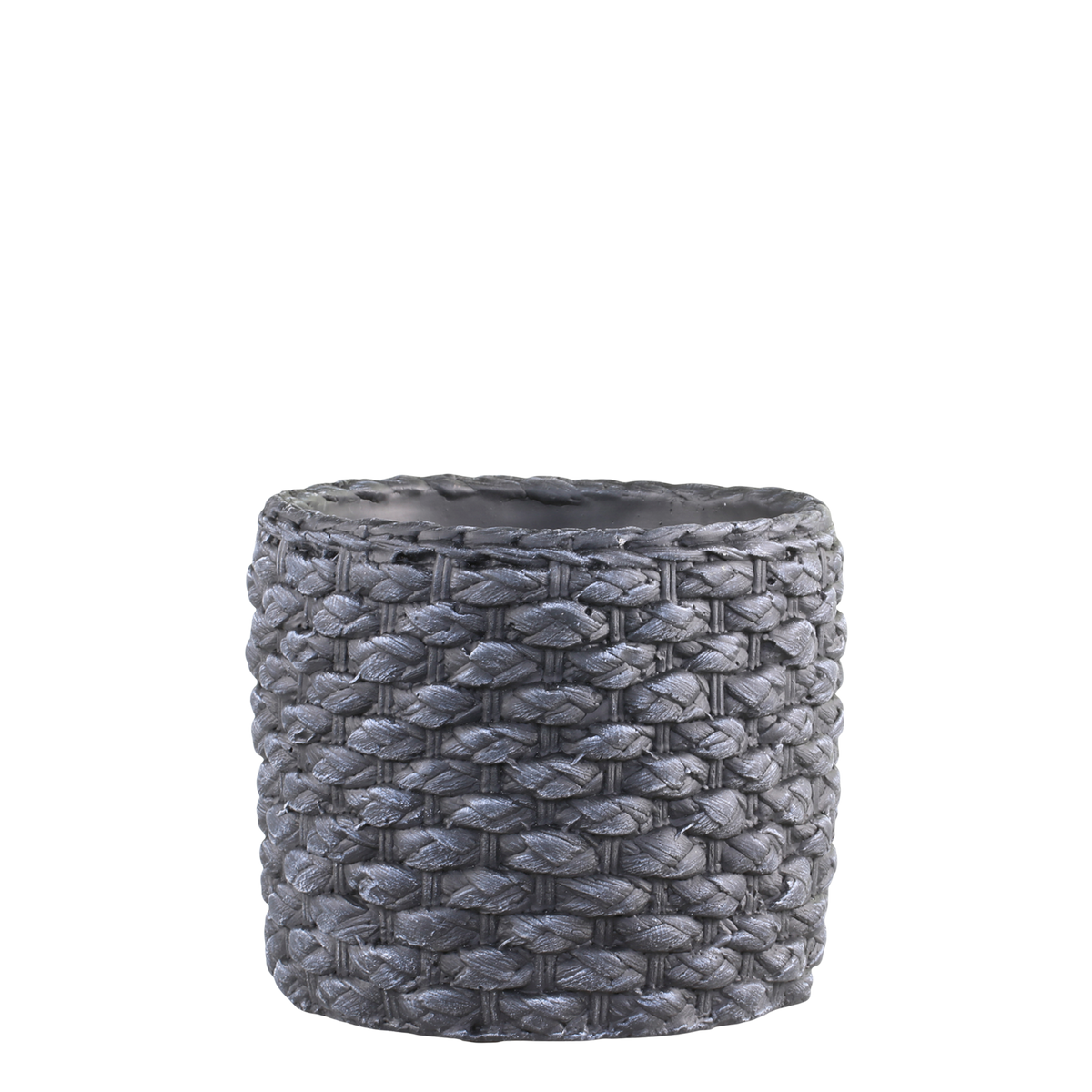Corte Planter med flettet mønster 17 x 18,5 cm Antique Coal urtepotte