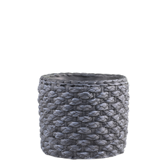 Corte Planter med flettet mønster 17 x 18,5 cm Antique Coal urtepotte