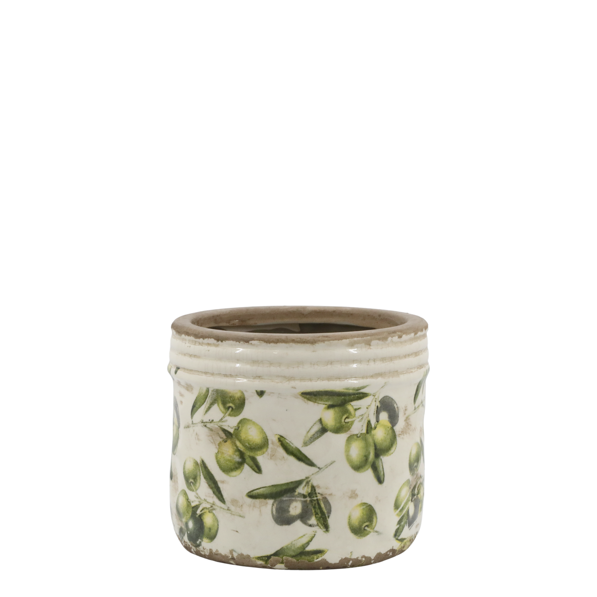 Oliven Skjuler med Olivenmønster 11,5x13 cm Creme