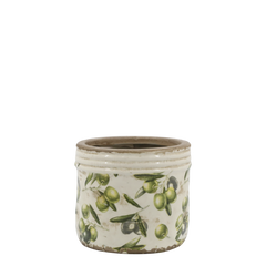 Oliven Skjuler med Olivenmønster 11,5x13 cm Creme