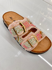 Sandaler med spænder boheme bling og frynser - ITMAJ25 by Gioa