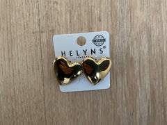 Guld hjerte øreringe by Krone 1