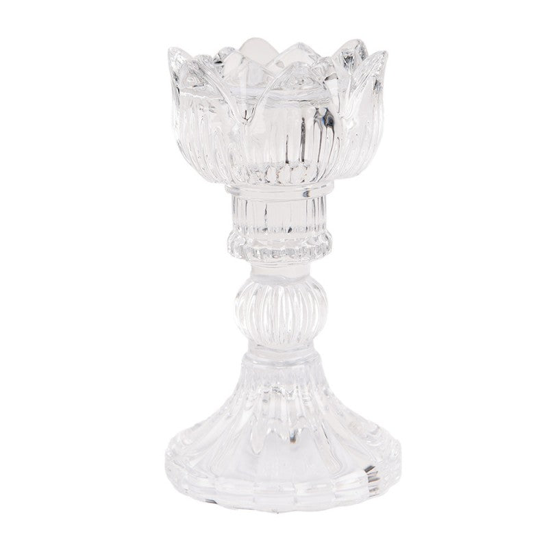 Candle Holder 8x15 cm Transparent Glass