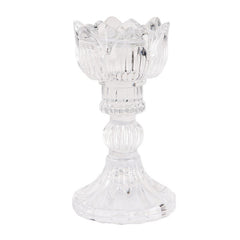 Candle Holder 8x15 cm Transparent Glass