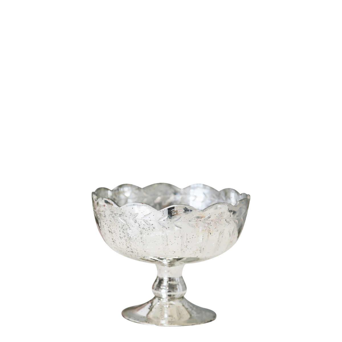 Centrepiece på fod – 12x15 cm antiksølv