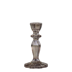 Candlestick m. blondekant 15,5x8 cm Mocca
