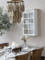 Lampe m. metal deko, 59x47 cm antique messing