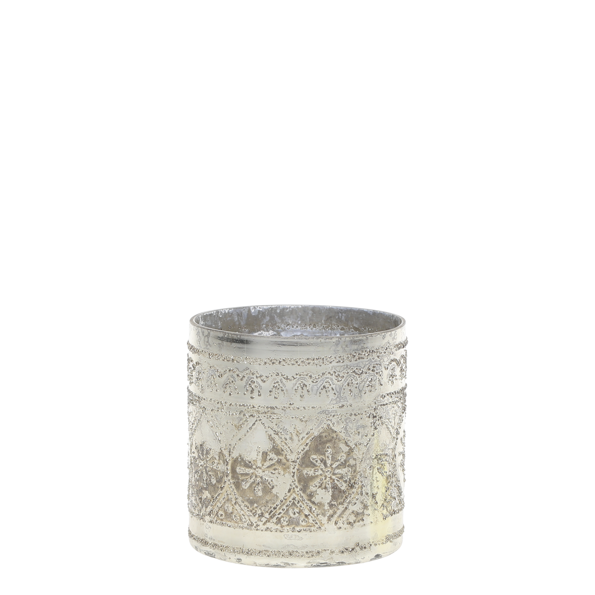 Hurricane med mønster 8,5x8 cm Antique Sølv