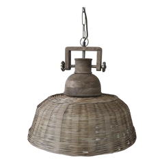 Lampe i rattanflet 43x50 cm natur