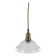 Lampe m. messingtop, H18/Ø21 cm klar