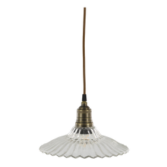 Lampe m. messingtop, H14/Ø26 cm klar
