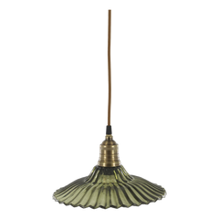 Lampe m. messingtop, H14/Ø26 cm oliven