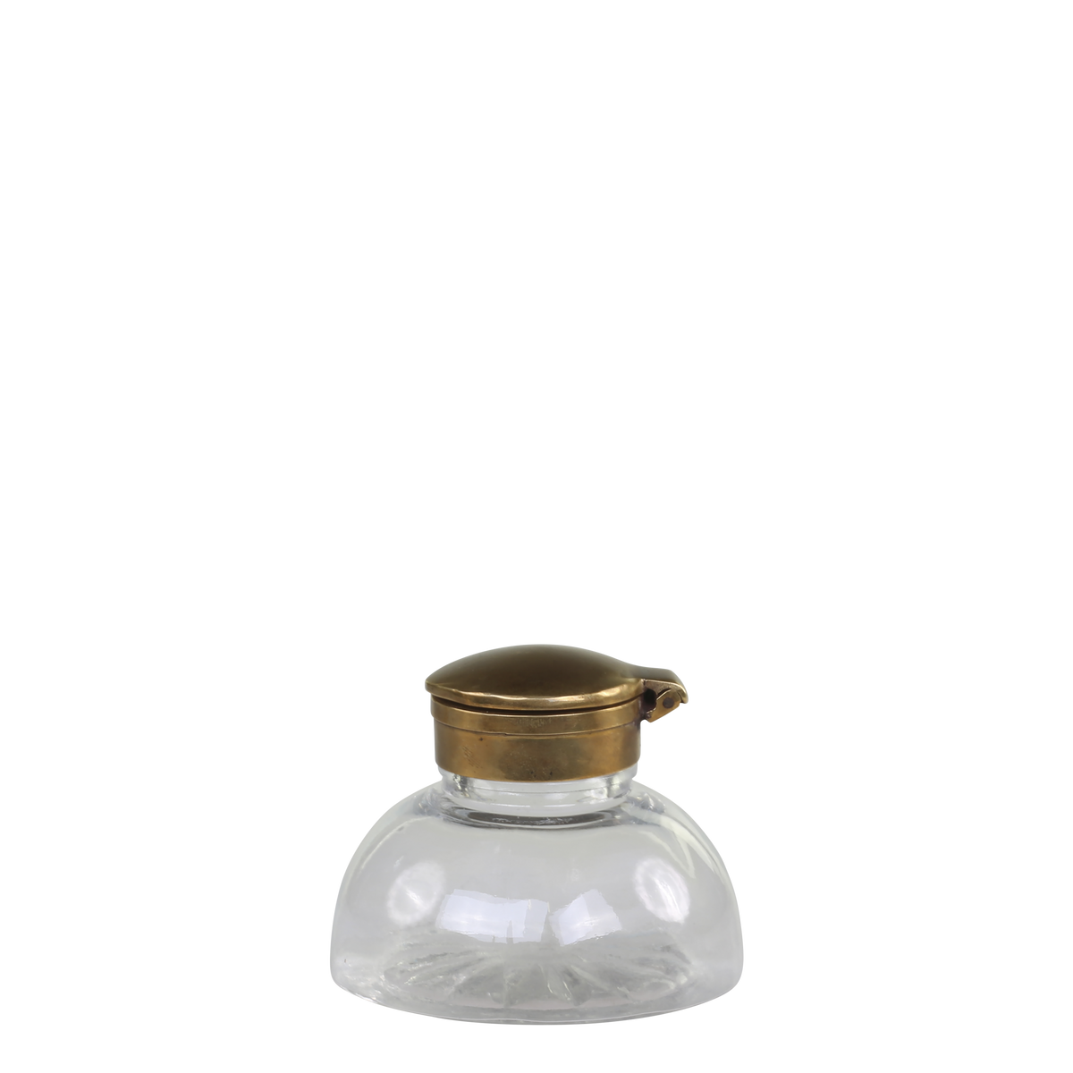 Gl. fransk Vase m. låg, H6,5/Ø8 cm antique messing
