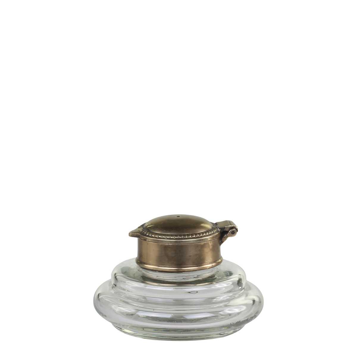 Gl. fransk Vase m. låg, H6/Ø9 cm antique messing