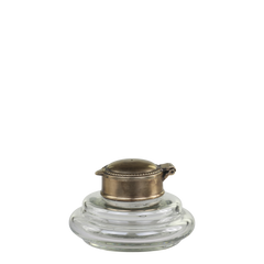 Gl. fransk Vase m. låg, H6/Ø9 cm antique messing