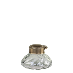 Gl. fransk Vase m. låg, H6/Ø9 cm antique messing