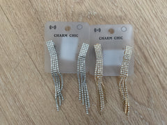 Bling kæde øreringe klips by Krone 1