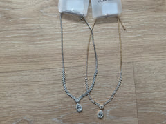 Dråbe halskæde med sten by Krone 1