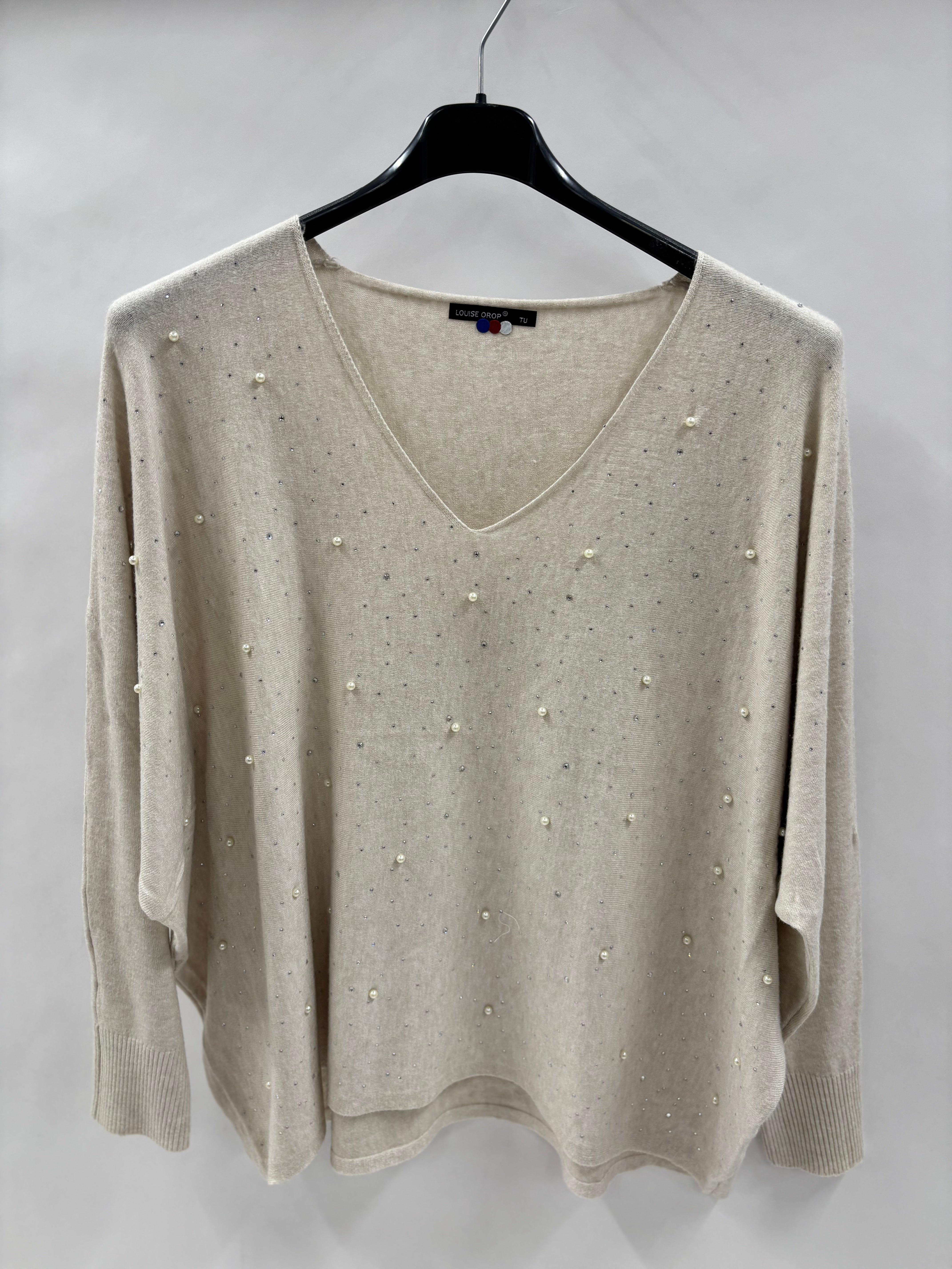 Bluse V-Hals, Bling - Brystmål 160cm