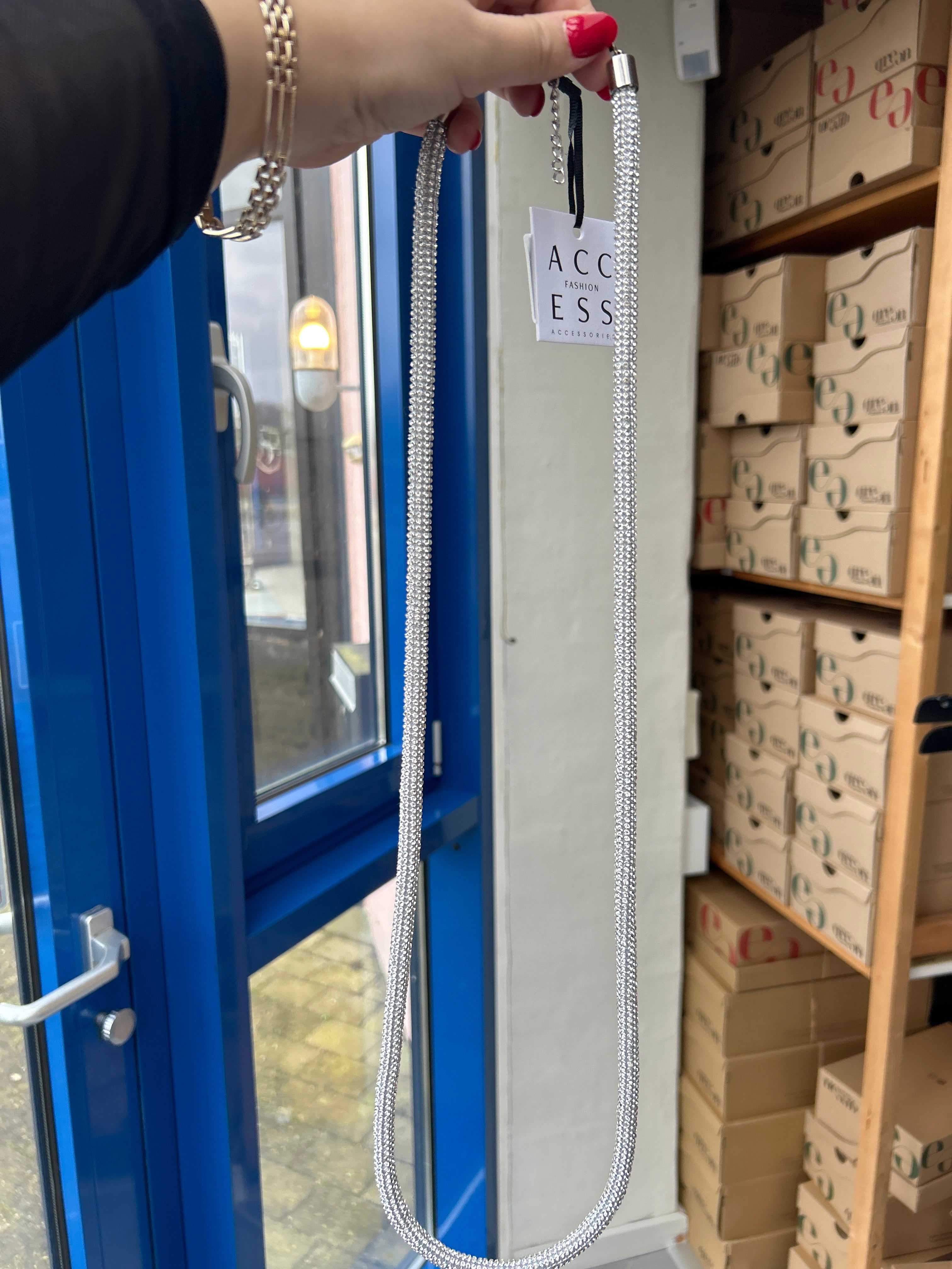 Lang rhinstens kæde by Krone 1