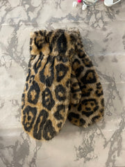 Faux fur luffer med leopard print