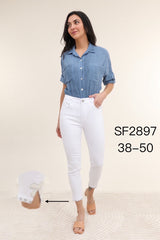 Hvide jeans med bling sløjfe by Krone 1