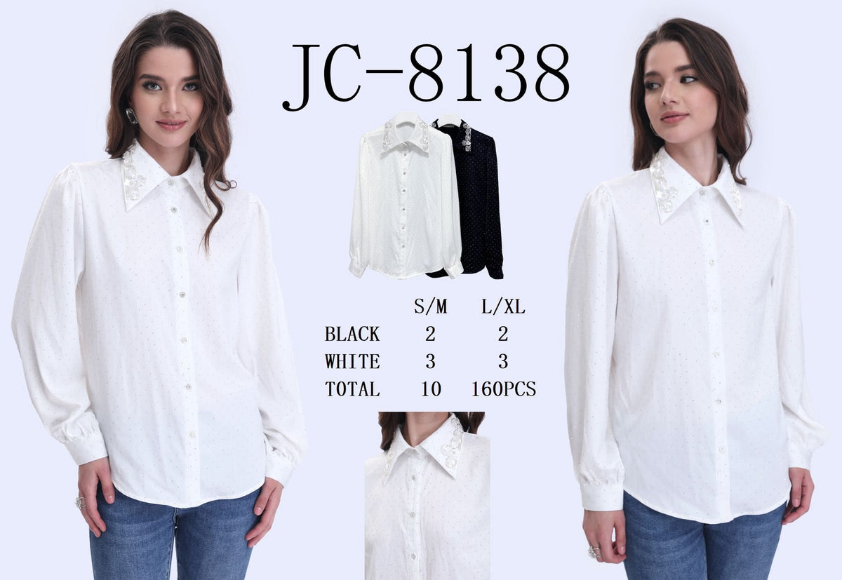 Skjorte med bling og pailletter - ITMARTS25 by Jessy Moda