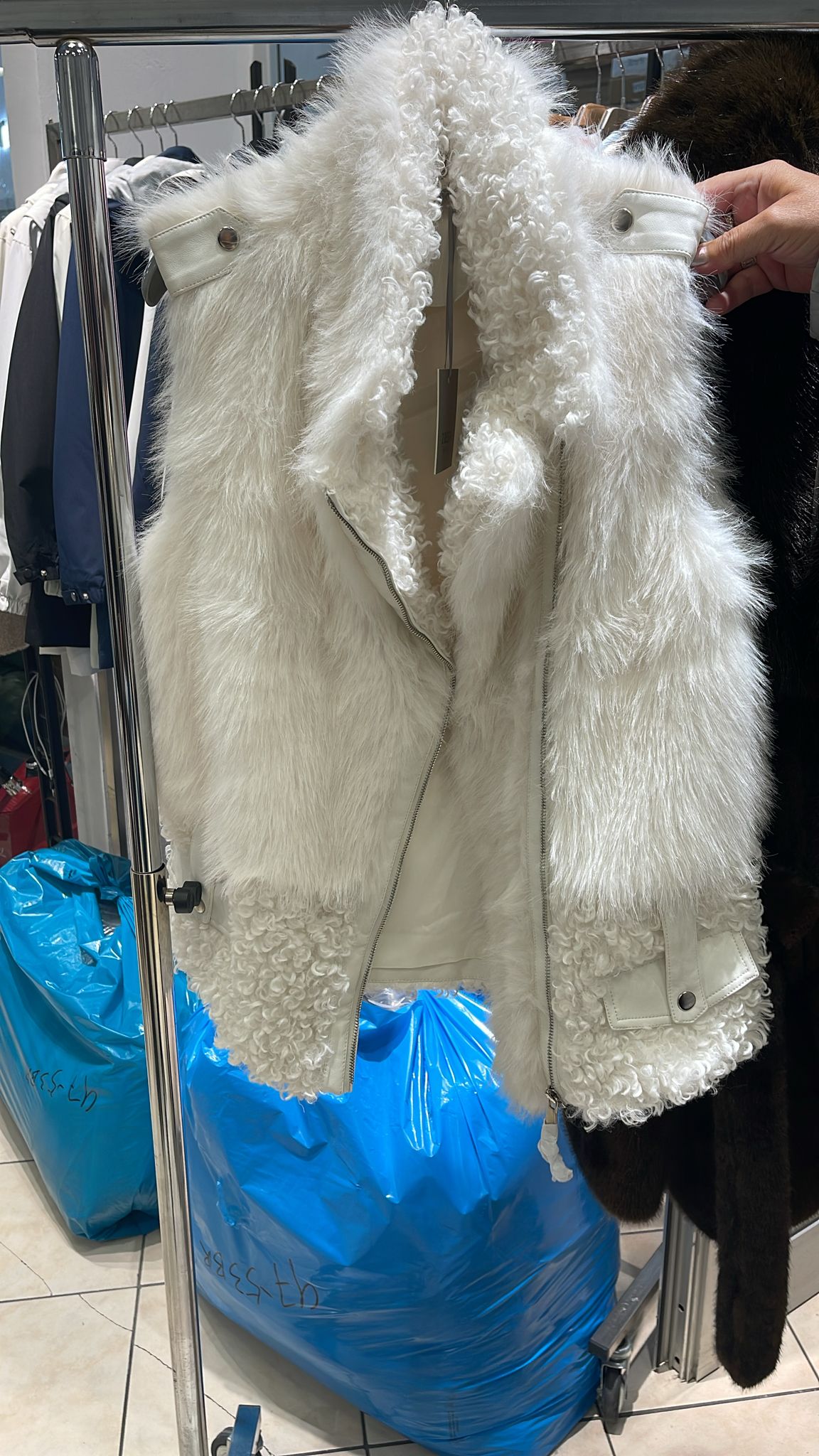 Faux fur hvid pels vest