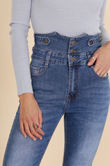 Jeans med ultra høj talje og push up by Krone 1