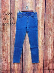 Jeggings med elastik i taljen mørkvask by Krone 1