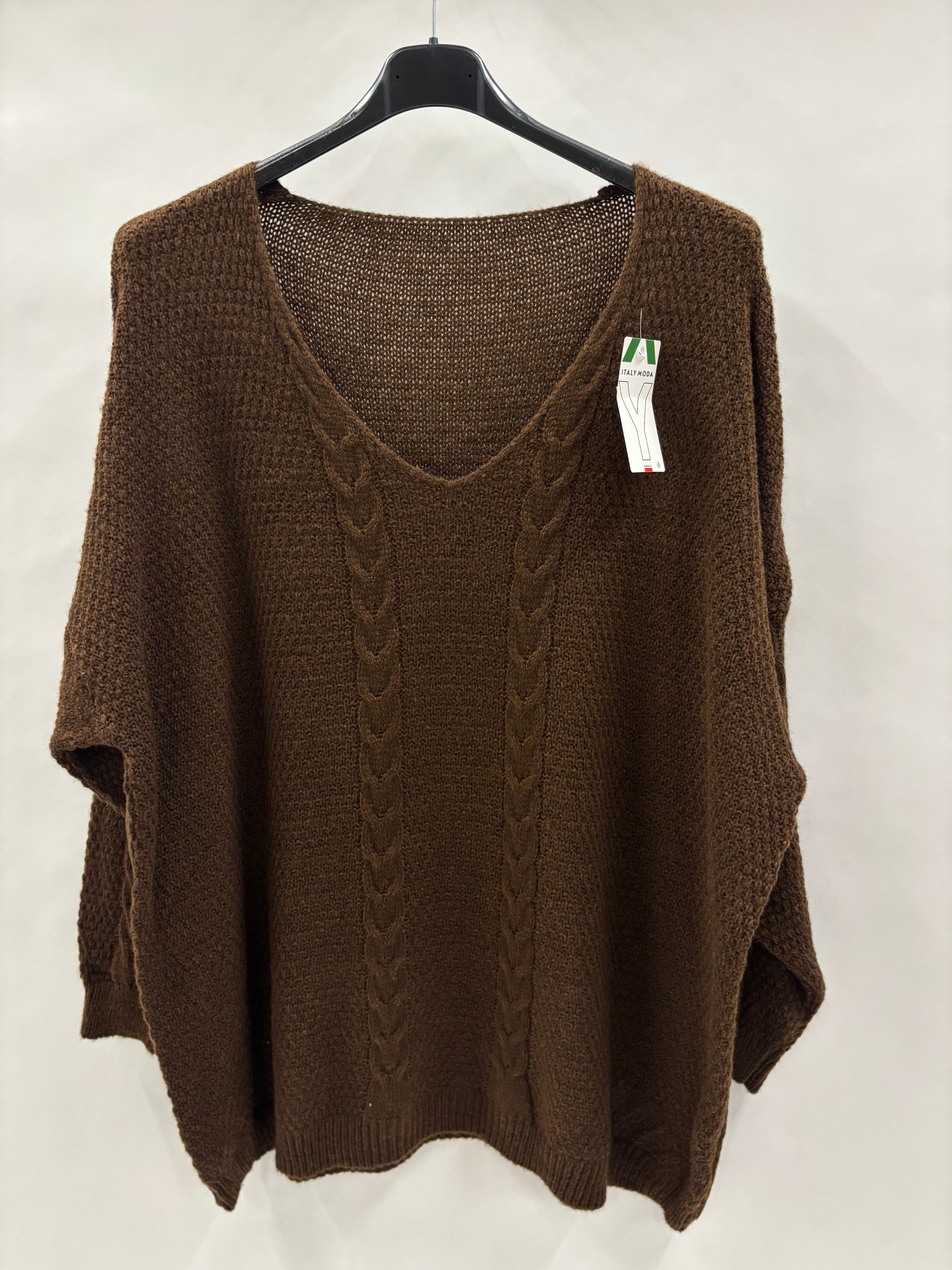 Kabelstrikket Striktrøje - Brystmål 120cm