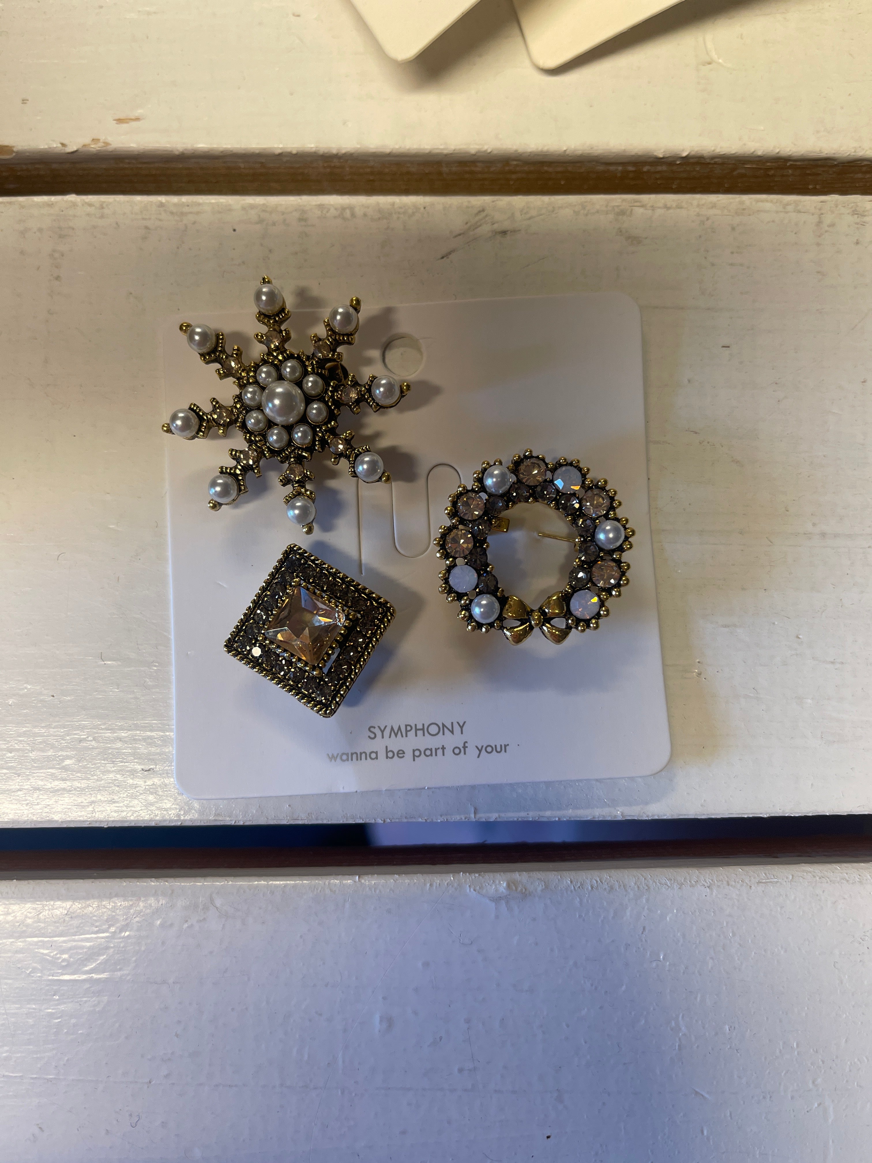 Bling broche sæt af 3 krans by Krone 1