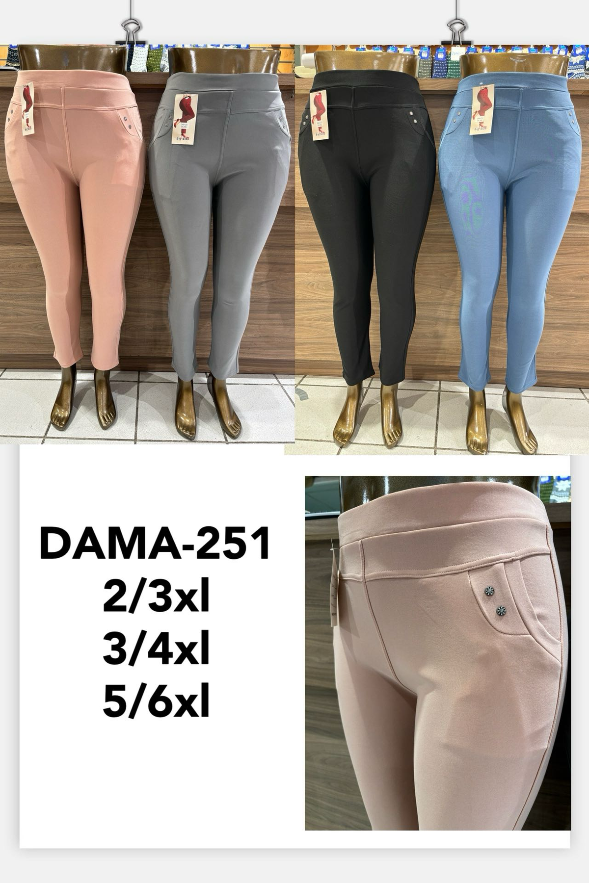 Shapebukser små bling ved lomme plus size - Tilfældig farve by Krone 1