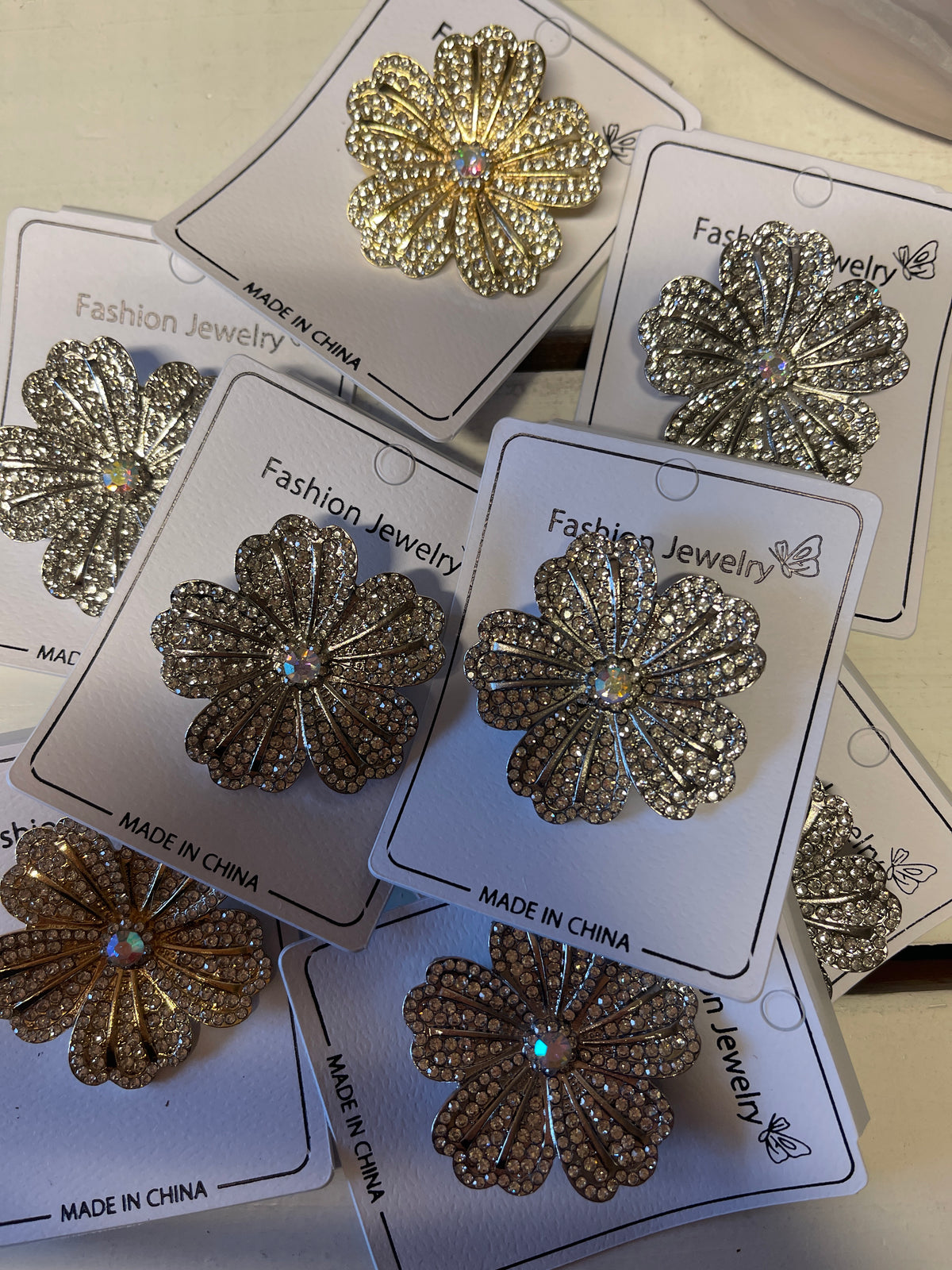 Bling broche - Blomst by Krone 1