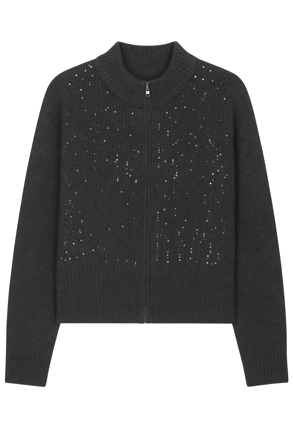 Strikcardigan med pailetter