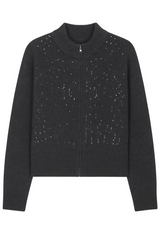 Strikcardigan med pailetter