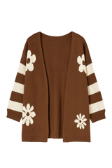 Strikcardigan, Blomster