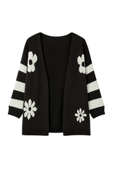 Strikcardigan, Blomster