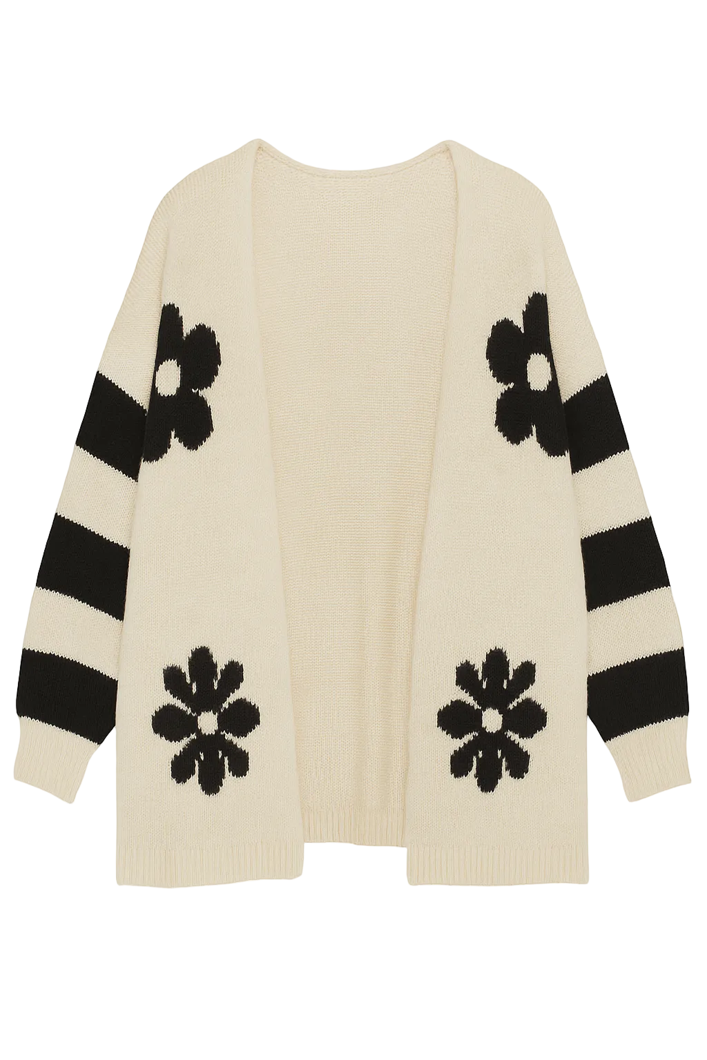 Strikcardigan, Blomster